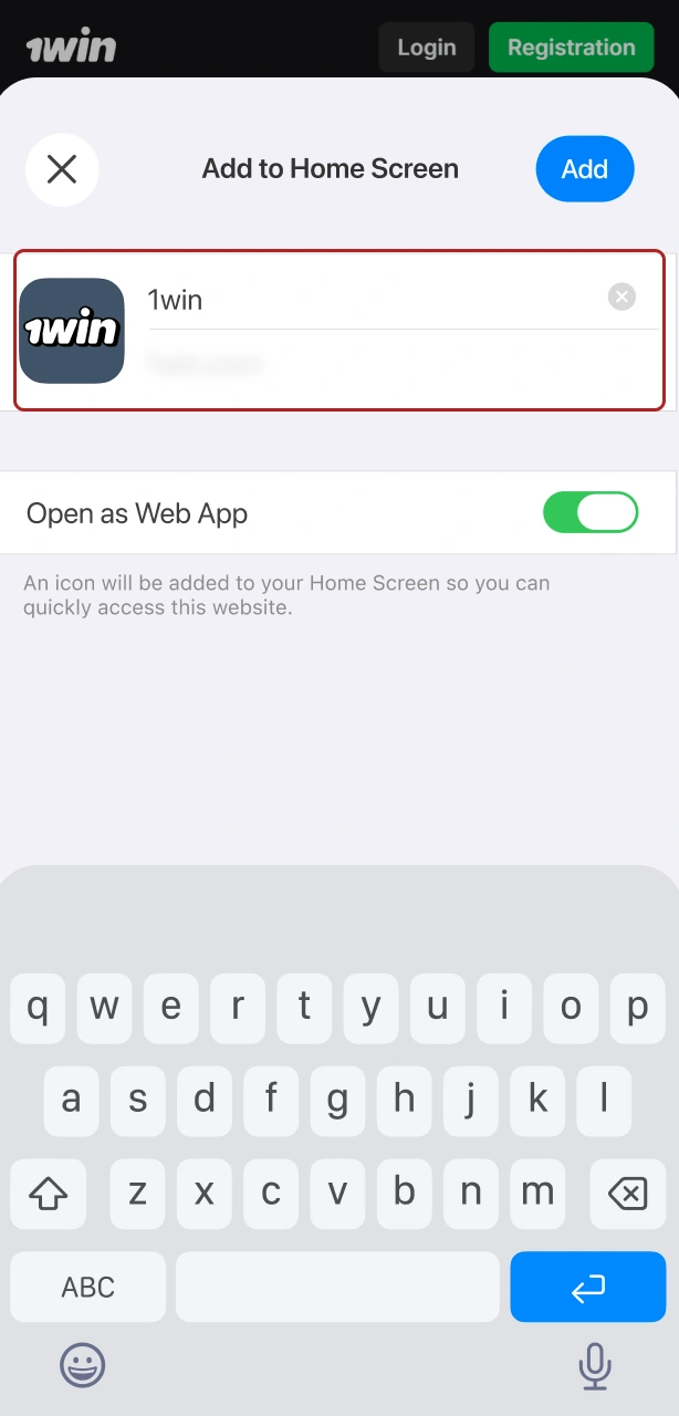 Rename the 1win App link to easily access the mobile platform.