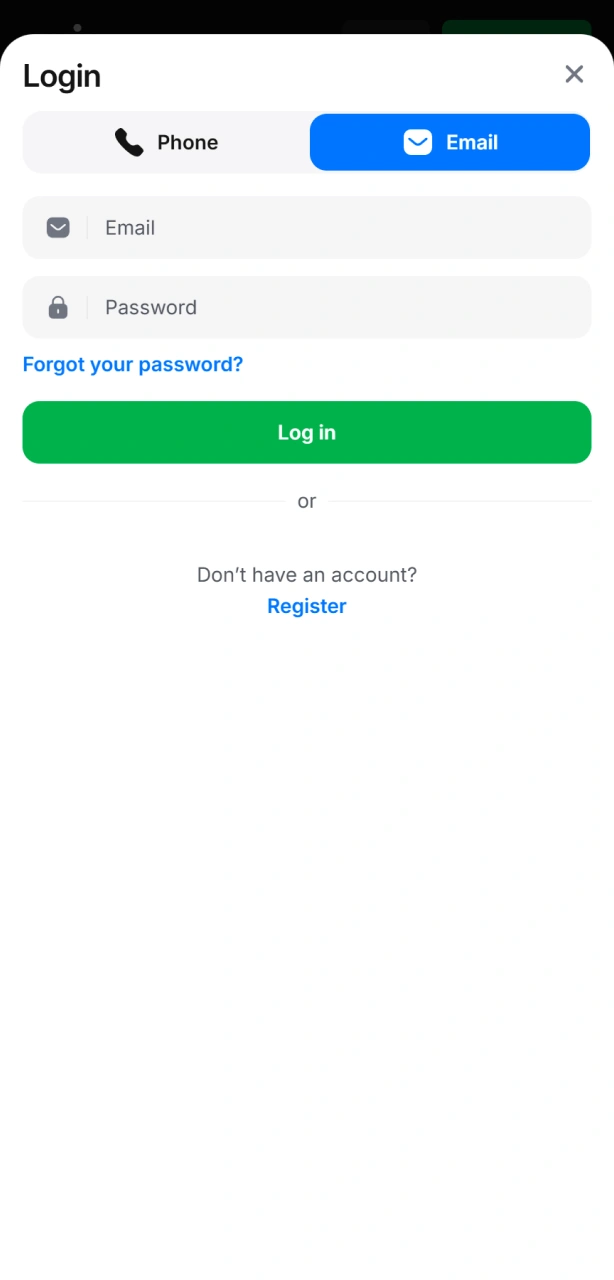 Log in to your 1win account or complete the registration to access the casino lobby.